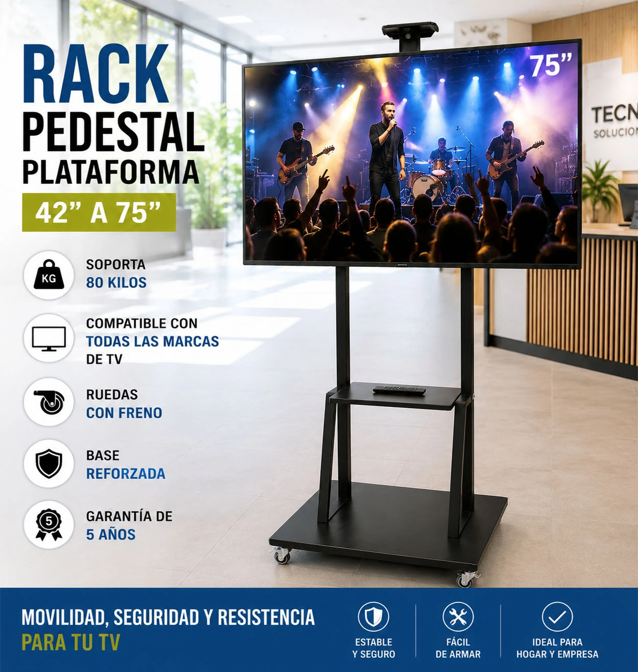 pedestal tv 75p